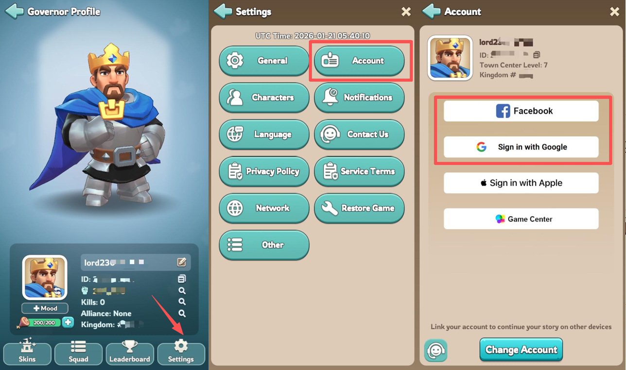 Sign in with Facebook/google