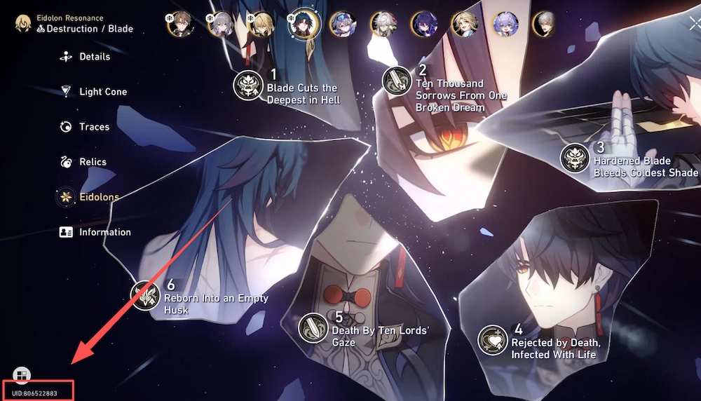 Find Honkai Star Rail lD
